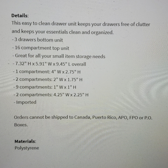 NEW Richard Homewares 3 Drawer Organizer - Picture 9 of 10